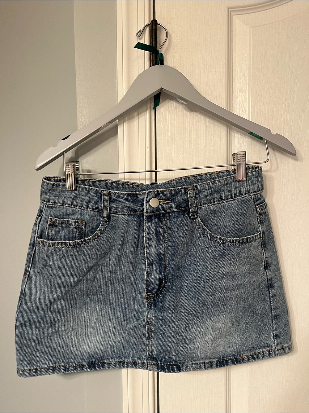 SHEIN Light Blue Denim Mini Skirt